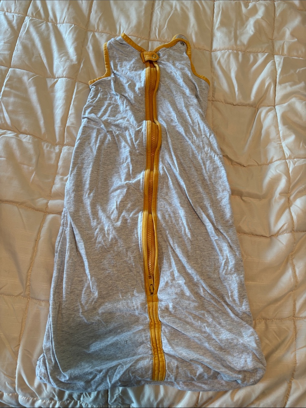 Malabar Baby Grey Sleep Sack with Mustard Trim - Medium